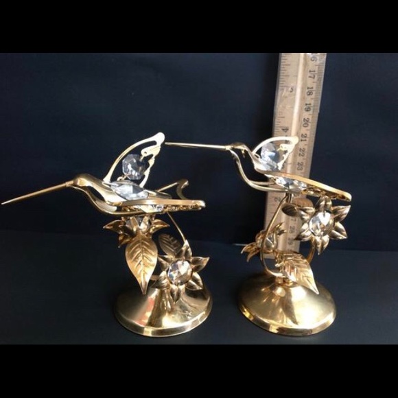 Vintage Austrian Crystal 24K Gold Plated Humming - Picture 9 of 9